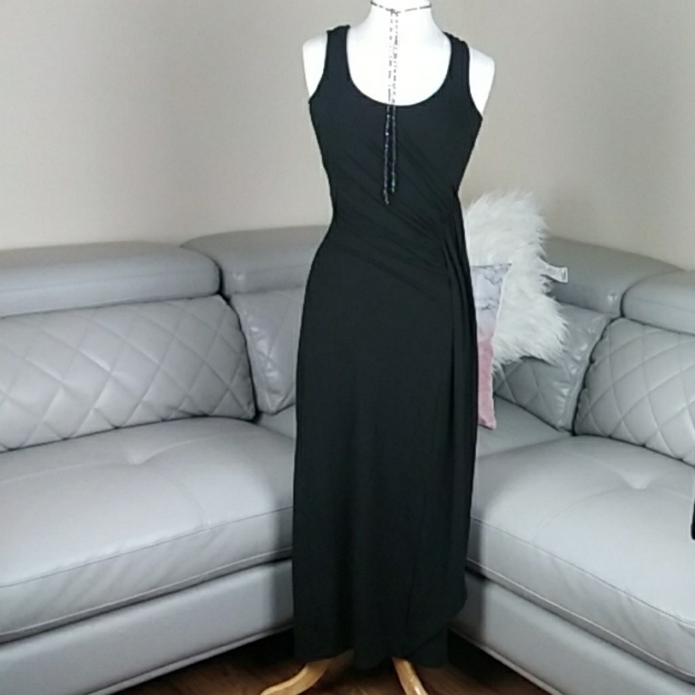 Ann Taylor Cascade Black  Maxi Dress SP